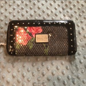 Betseyville rose wallet with sequins